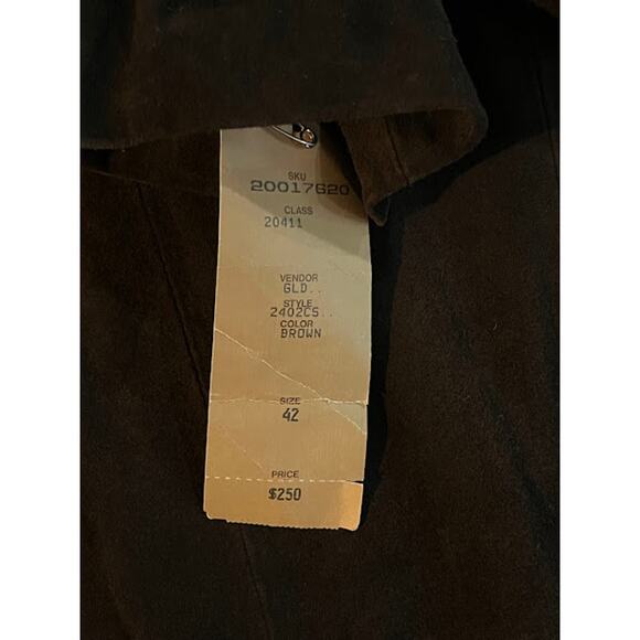 VTG NWT Georgetown Leather Design Suede Sportcoat Blazer Mens Brown Size 42 Med - Picture 5 of 7